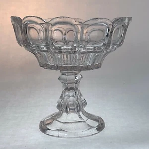 Schöne EAPG Block und Schleife Variante Feuerstein Glas offen Kompott 7" x 7" - Bild 1 von 9