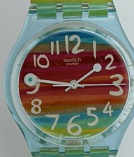 Vintage Swatch Wrist Watch GS124 Color the Sky 2004 Gent Originals Working