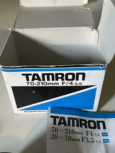 Tamron 70-210mm F/4-5.6 Adaptall-2 Mount System Camera Lens w Box and Manual - Picture 1 of 11