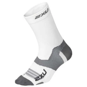 2XU Vectr Ultraligero Crew Calcetines de Compresión Blanco/Gris XL Soporte Fascia Plantar - Imagen 1 de 2