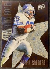 1997 FLEER ULTRA BARRY SANDERS STARRING ROLE ACETATE LIONS INSERT 