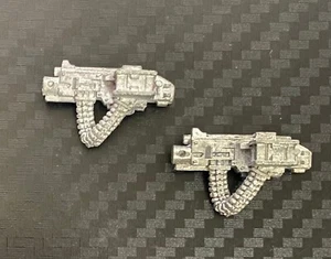 warhammer 40k - x2 metal space marine attack bike heavy bolters, used. - Picture 1 of 2