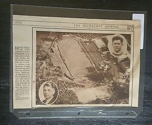 1932 GREEN BAY PACKERS w/ CURLEY LAMBEAU MILWAUKEE JOURNAL NEWSPAPER CLIPPING