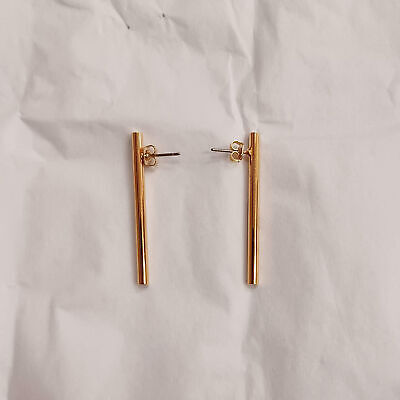 Jigsaw Callie Bar Earrings Brass Post Butterfly Back Fastening One Size RRP £25 • 14.45£