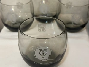 4er Set "OAKLAND" RAIDERS Roly Poly Gläser Vintage Rauchgrau Whisky Becher - Bild 1 von 8