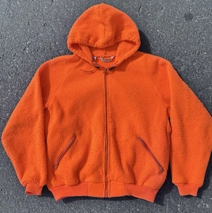Vintage LL Bean Fleece Blaze Orange Warnschutz Jagdjacke USA L Kapuze - Bild 1 von 8