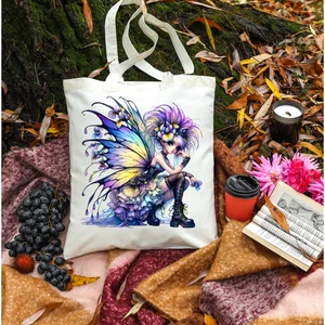 Bolso de Lona, Hada Púrpura/Asas de Colores/Personalizar/12x14"/(Tote123) - Imagen 1 de 1