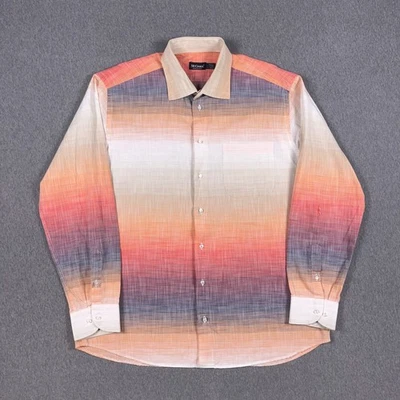 Camisa St. Croix Para Hombre XL Lino Mezcla Algodón Rayas Serape Hecha en Italia Foto 1 de 4