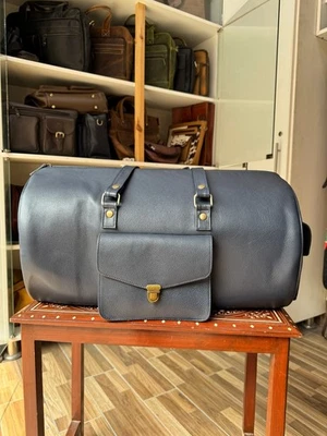 Bolsa de lona de viaje de cuero | Bolsa deportiva de gimnasio equipaje de avión bolsa de mano Foto 1 de 4