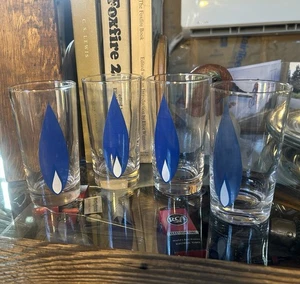 Lotto 4 Uniongas Vintage Midwest Gas Co. 5 1/4" Tumblers Union Gas Station metà secolo 2 - Foto 1 di 8