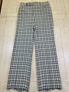 Plaid Haggar Expandomatic verde marrone ~34x34~ pantaloni poliestere vintage anni 70 golf - Foto 1 di 10