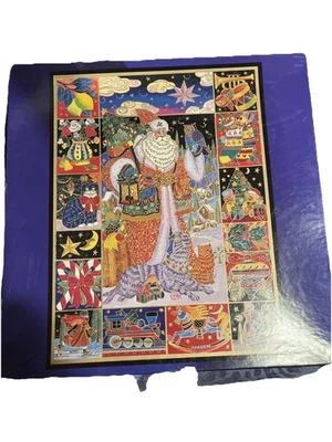 Brocas y piezas clásicas del corazón de oro de Navidad y Papá Noel 1000 piezas Foto 1 de 4