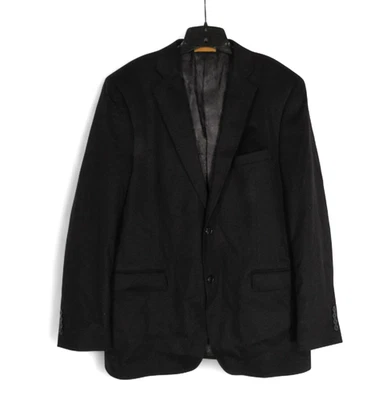 ADOLFO Men's CASHMERE Black 2-BUTTON Pockets SPORT COAT/BLAZER Sz 42 Long - Image 1 of 4