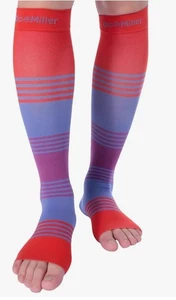 Doc Miller Open Toe Compression Socks Red Purple Gradient Sixe XL - Picture 1 of 5