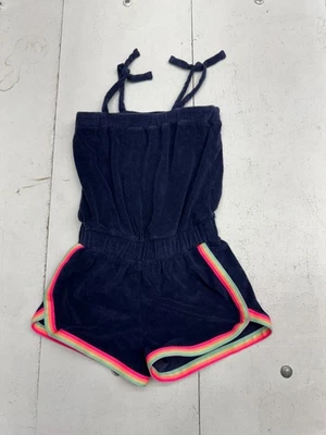 Gap Kids Solid Navy Blue Terry Cloth Sleeveless Short Romper Girls Size Small - Image 1 of 4