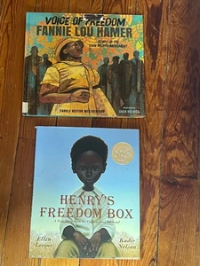 Lot of HENRY’S FREEDOM BOX & Voice of Freedom FANNIE LOU HAMER Hardcover Books: - Picture 1 of 12