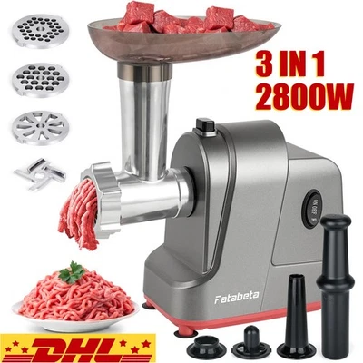Electric Meat Grinder with Sausage Filler Food Processor with 3 Hole Discs New - Image 1 of 4
