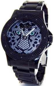 KING MASTER DIAMOND TIGER LEOPARD CHETAH FACE LARGE BLACK CASE BAND TECHNO JOJO - Picture 1 of 5