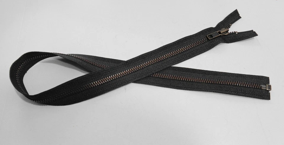 25 1/2 inch Dark Olive Green & Antique Brass #5 YKK Zipper Separating New! - Image 1 of 1