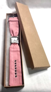 NEW Anne Klein Wrist Watch Pink Genuine Leather Band 763S Swiss Mvmt WORKS NIB - Picture 1 of 8