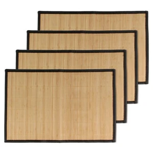 Bamboo Placemat with Fabric Border 17.5" x 12" Wholesale Lots - Picture 1 of 9