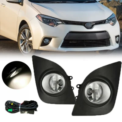 Pair For 2014-2016 Toyota Corolla L LE Front Bumper Fog Lights w/Switch & Wiring - Image 1 of 4