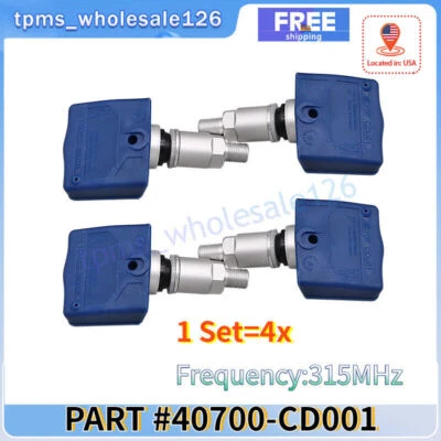 CONJUNTO (4) Sensor de Pressão dos Pneus TPMS Para Nissan 350Z Infiniti FX35 FX45 40700-CD001 - Imagem 1 de 4