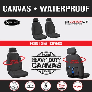 For Hyundai Staria Load US VAN 2021-On TRADIES Heavy Duty Grey Canvas Front Seat - Picture 1 of 14