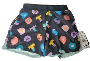 Adidas Aeroready LEGO Dots Girls Reversible Shorts Size Medium Mesh Black $40 - Picture 1 of 11