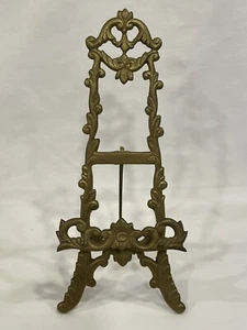 Vintage BRASS EASEL STAND; Figural Ornate Picture Plate Book Display Victorian A - Picture 1 of 13