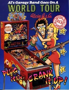 Al's Garage Band Goes on World Tour Alvin G. Pinball Flyer / Brochure / Ad Mint - Imagen 1 de 2