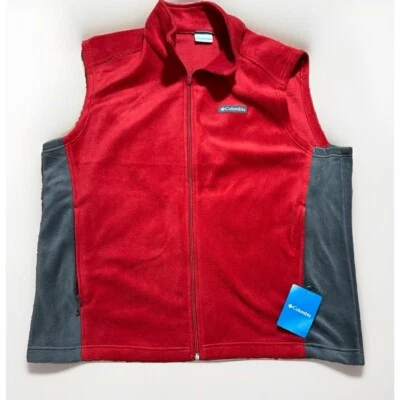Chaleco polar Columbia Granite Mountain con cremallera completa para hombre nuevo con etiquetas, talla: XL rojo/gris Foto 1 de 4