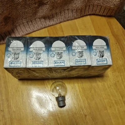 10 Pack Of Crompton BC B22 60w Round Clear Light Bulbs 45mm diameter 240V New - Image 1 of 4