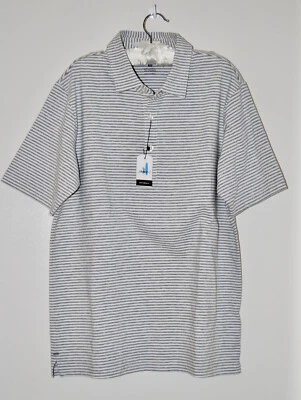 NWT johnnie-O Boy's Heather Gray Striped Nelly SS Polo Shirt sz 14 - Image 1 of 4