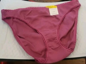(3) CHARTER CLUB 100% COTTON BIKINI PANTIES PINK BERRY 100111365 S - Picture 1 of 2