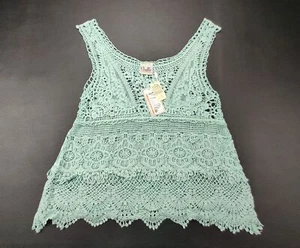 Nuevo Top NOELLE Mujer L/XL Cuello Redondo Sin Mangas Salvia Crochet - Imagen 1 de 6