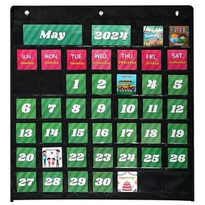 Calendar Pocket Chart for Classroom Add-On Cards Teacher School Decorations B... - Picture 1 of 7