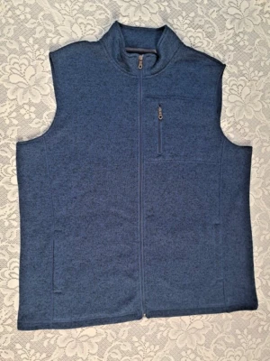 Croft & Barrow Navy Blue Fleece Mens XL Full Zip Vest Casual Travel Pre-owned  - Image 1 of 4