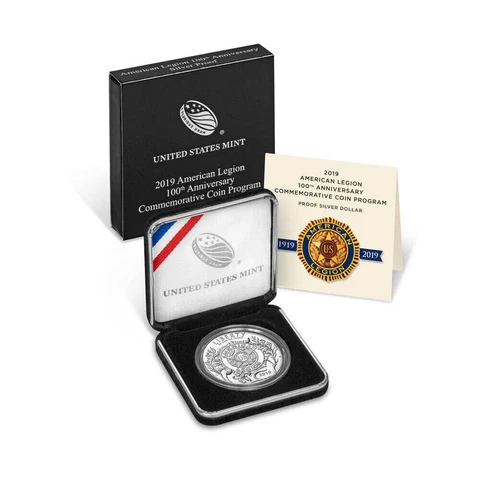 2019-P SILVER COMMEMORATIVE $1 ✪ AMERICAN LEGION ✪ PROOF PF PR 19CL ◢TRUSTED◣ Cover