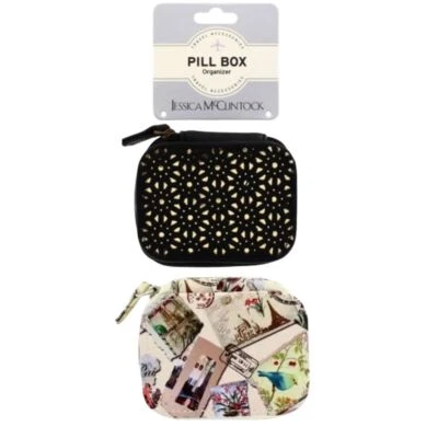 JESSICA MCCLINTOCK 7 Tage Pille Leder Pille Organizer Medizin Geldbörse Aufbewahrung Reise Spender Box