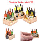 1Set Miniature Beer Wine Bottles Goblet With Magnet Wood Box 1/12 Dollhouse