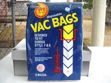 3 DVC Vacuum Bags for Eureka F & G, and Westinghouse VIP 1020, NEW and sealed 