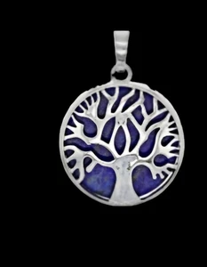 Lapis Lazuli tree of life in silver pendant - Foto 1 di 3