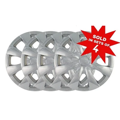 Conjunto de tampas de calotas de roda cromada 15" para rodas de aço Toyota Corolla 2009-13 - Imagem 1 de 3