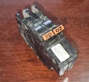 FPE Federal Pacific 20 Amp 2 Pole NC220 Stab-Lok Breaker THIN NC - Red Handle - Picture 1 of 3