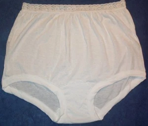3 Pair Size 10 White 100% COTTON Elastic LACE Band LEG PANTY USA Made Close Out - Picture 1 of 1