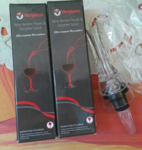 2X Vergiano Wein Belüfter Ausgießer & Dekanter Ausgießer für Weinflasche Geschmack verbessern - Bild 1 von 12