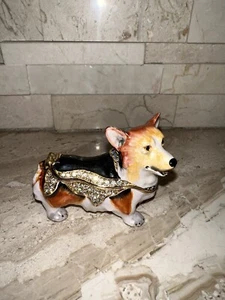 Corgi Jewelled Trinket Box with Crystals - Picture 1 of 5