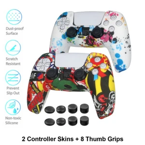 1 Pair Silicone Rubber Soft Skin Case Cover for PS5/PS5 Slim/PS5 Pro Controller - Picture 1 of 13