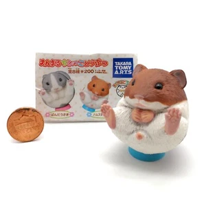 Takara Tomy HAMSTER 1.5" Wobbly Round Figure Brown Miniature Dollhouse Animal - Picture 1 of 3